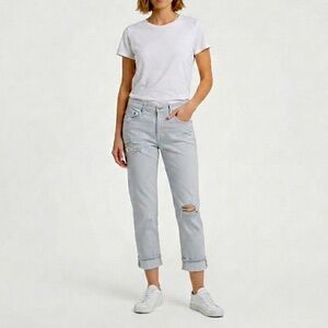 AG Adriano Goldschmied The Piper Crop Slouchy Slim Ankle Jeans Denim Lt Blue 26